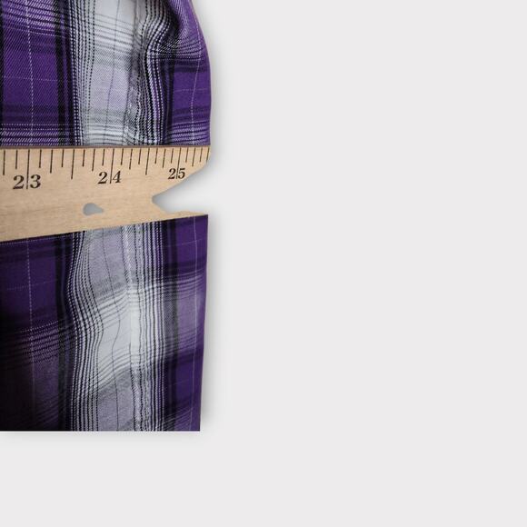 Dixxon 65 Roses Purple Plaid Short Sleeve Button Down Shirt Men's 3X - Picture 7 of 9